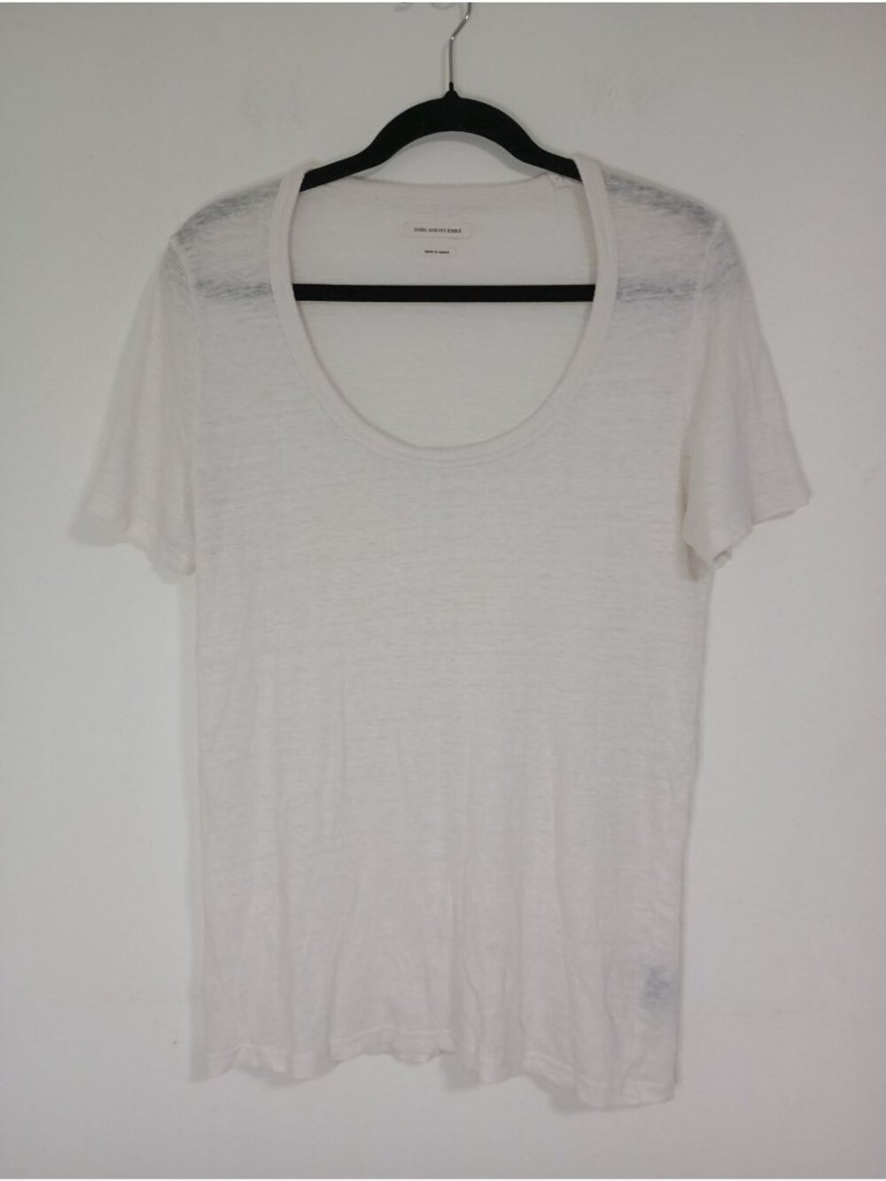 Isabel Marant Étoile White 100% Linen T-Shirt Womens Lightweight Casual Top